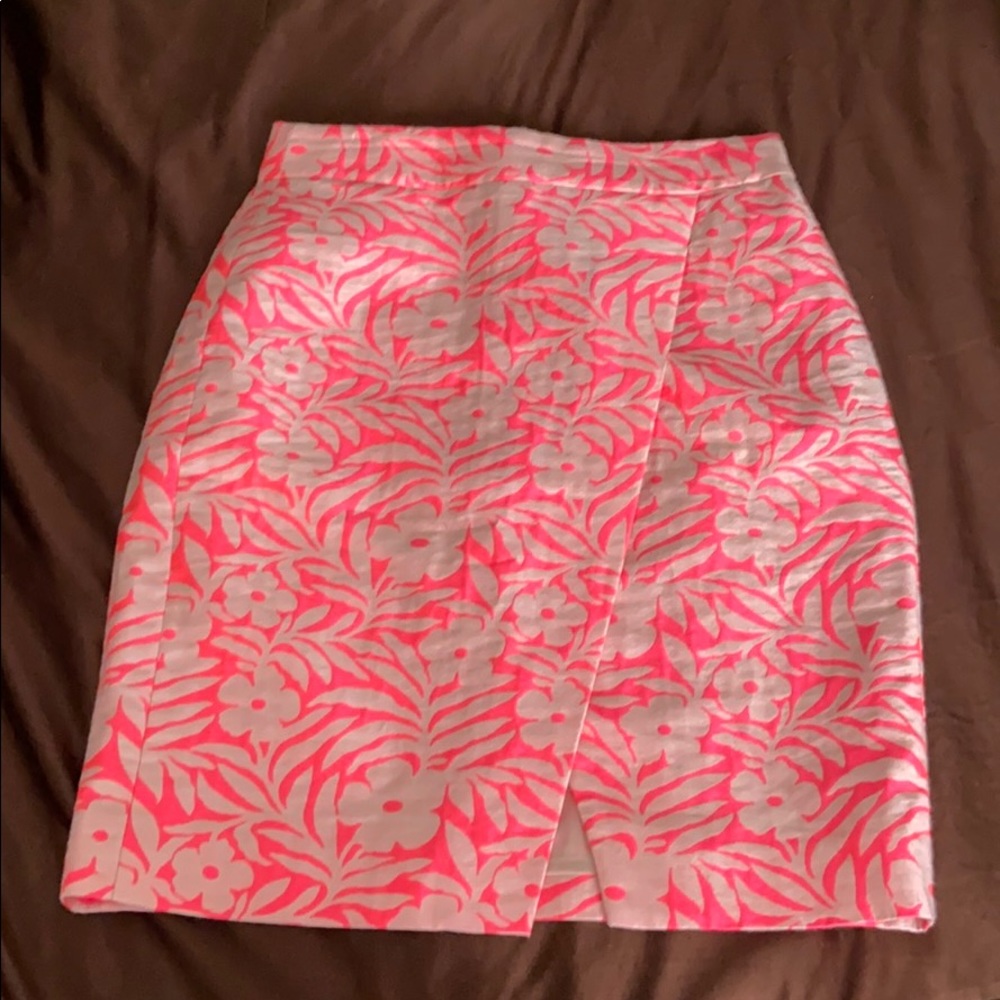 J.Crew Pink Floral Pencil Skirt